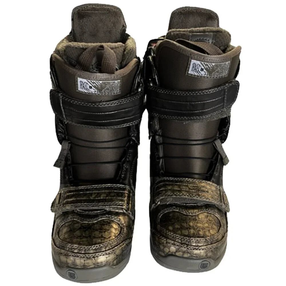 NEW Burton Axel Womens Snowboard Boots!  Sizes 5 6 or 6.5  Bronze Brown Reptile